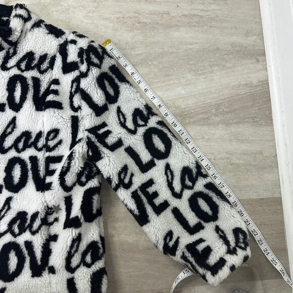 Chaser Love Faux Fur Teddy Jacket Black & White Size Large - Picture 6 of 9